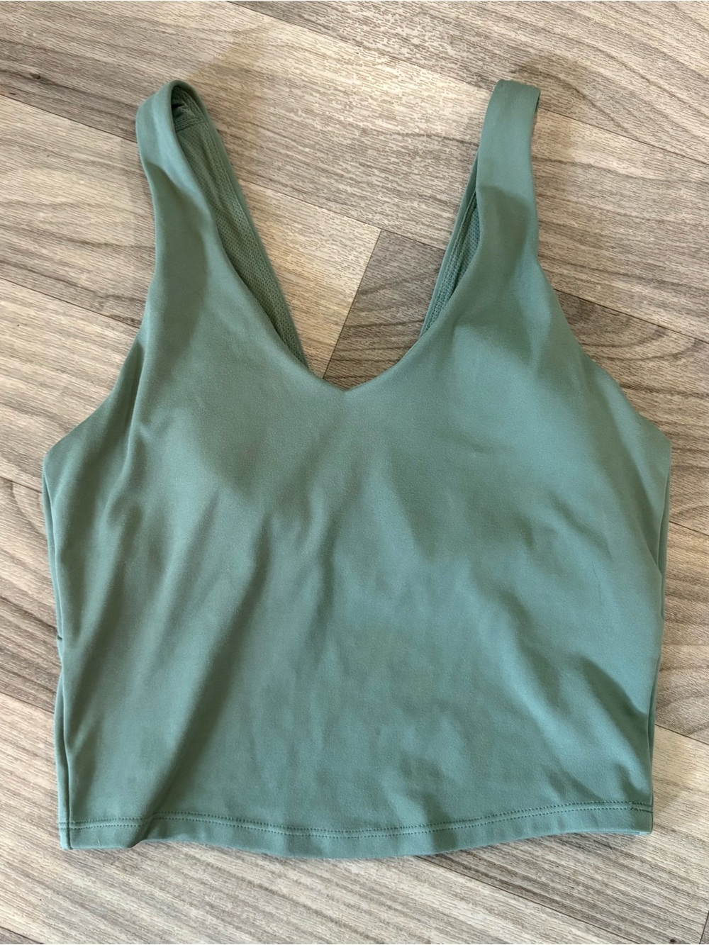 Sage Green Scoop Neck Cropped Tank